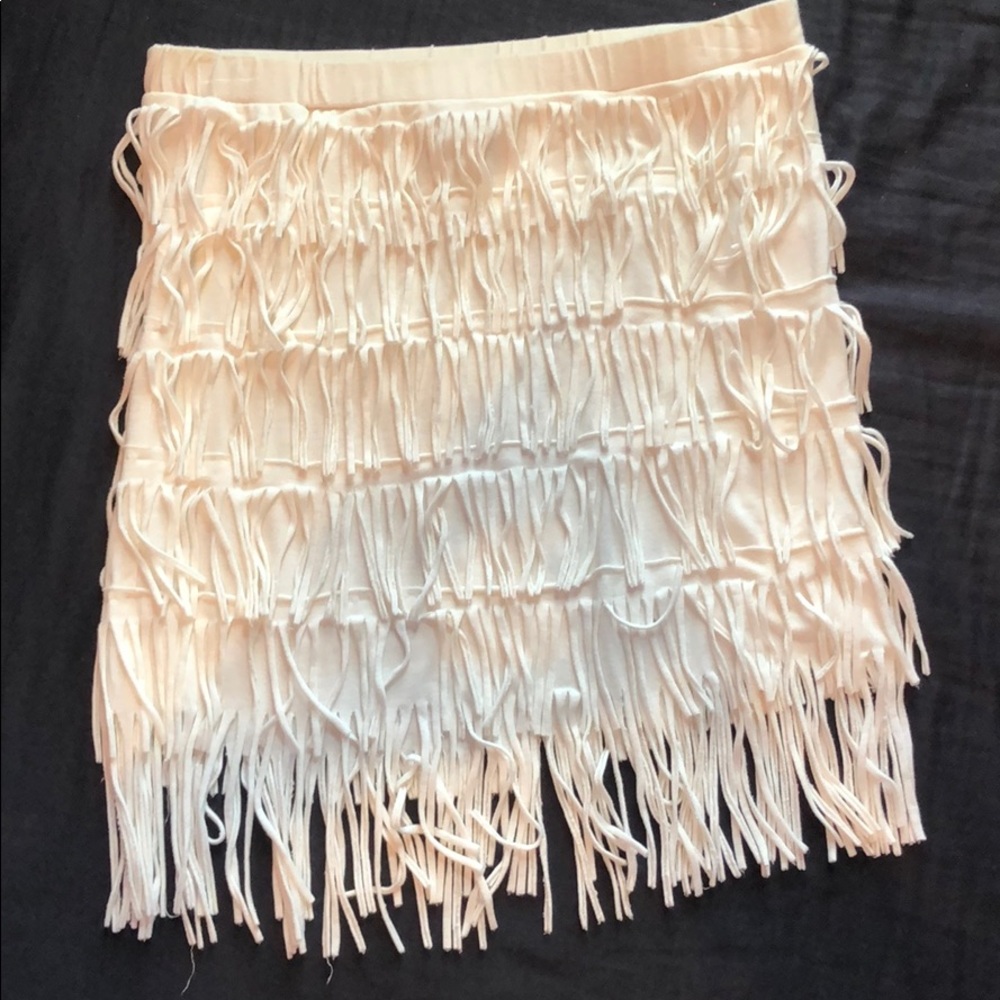 White fringe tube top